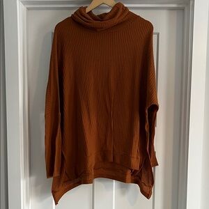 Cozy Rust Cowl Neck Sweater - Women - 246